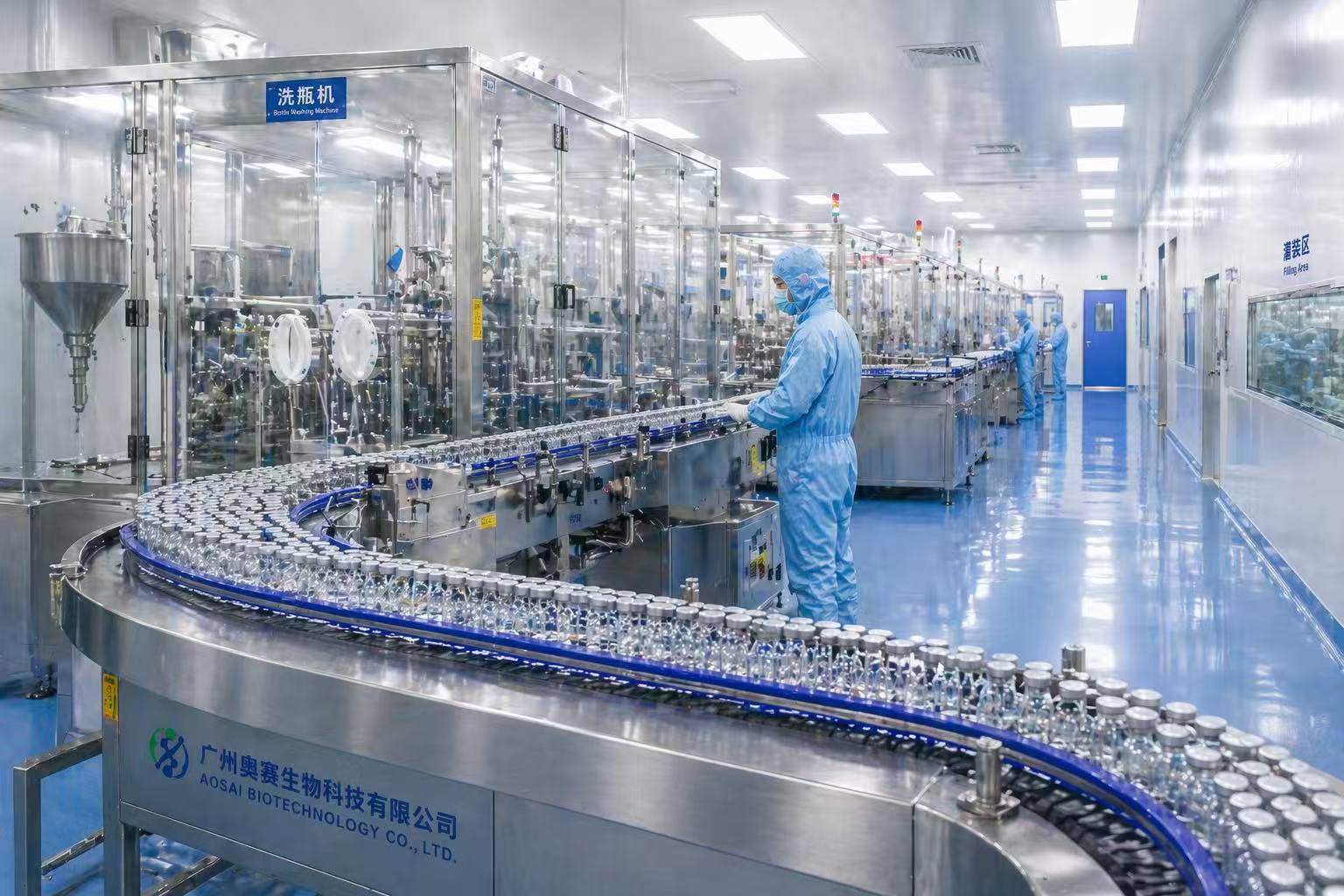 Vial filling equipment and work area